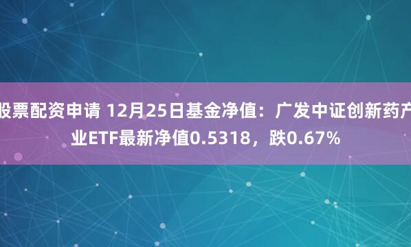 股票配资申请 12月25日基金净值：广发中证创新药产业ETF最新净值0.5318，跌0.67%