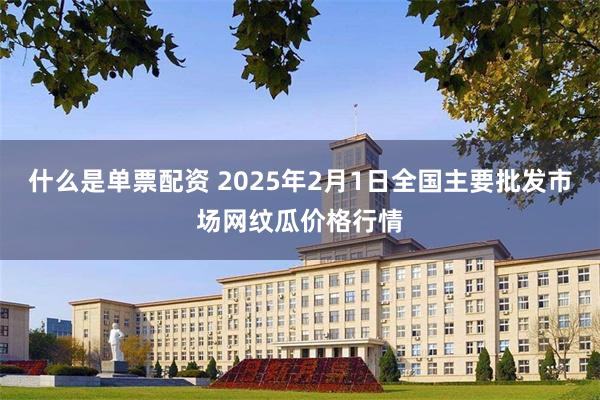 什么是单票配资 2025年2月1日全国主要批发市场网纹瓜价格行情