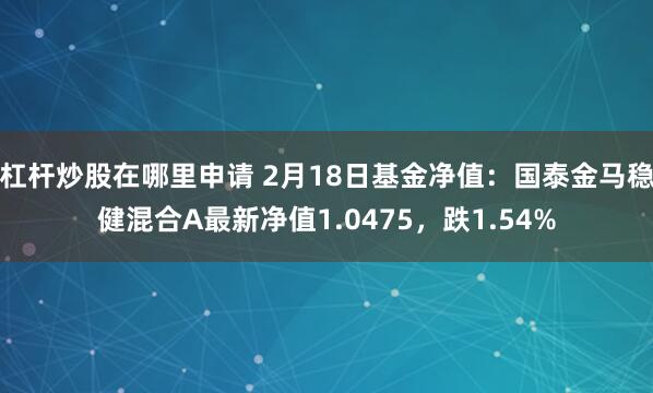 杠杆炒股在哪里申请 2月18日基金净值：国泰金马稳健混合A最新净值1.0475，跌1.54%